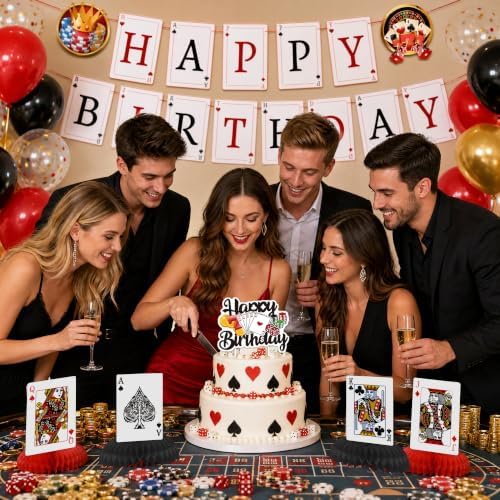 28 Pcs Casino Birthday Party Decorations Las Vegas Casino Theme Party Decor - Image 5