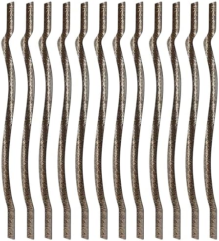 Myard 32-1/4'' Iron Deck Balusters, Baroque Wrought Style, Hammered Bronze by Myard