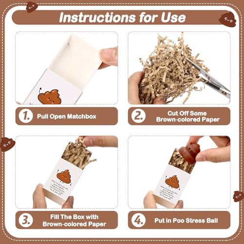 48 Sets Positive Funny Gifts Poo Stress Balls with Boxes - Image 3
