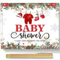 Fuyoooo 27 Pcs Christmas Baby Shower Guest Book Gold Pen Photo Corner by Liraitoya