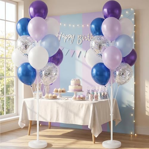 Blue Purple Balloon Column Kit for Floor or Table Decor for Party - Image 6