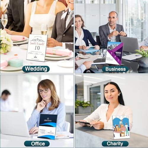 Acrylic Sign Holder 4x6, 22 Pack Clear Plastic Table Paper Display Stand, L-Shape Vertical Menu Holder Stand, Clear Picture Photo Flyer Display Stand for Restaurants, Store Show, Office Deskt - Image 7