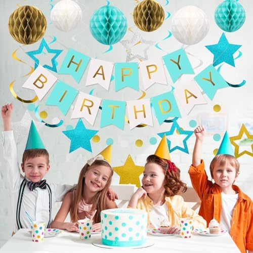 meowtastic Birthday Decorations Happy Birthday Banner with Honeycomb Balls - Image 5
