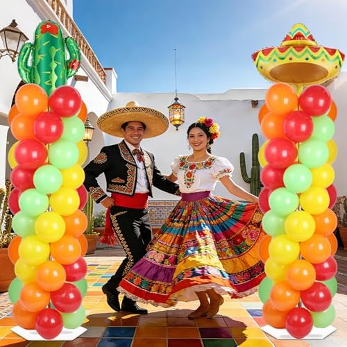 2 Sets Mexican Fiesta Balloon Column Stand Adjustable Cactus Balloon Decor - Image 5