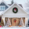 HOMETITUTE Christmas Barn Door Garage Door Cover Banner 13x6ft Fabric by HOMETITUTE