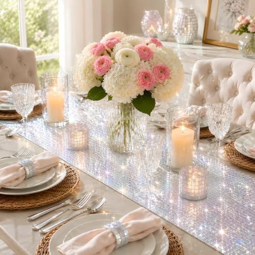Disco Party Decorations - Iridescent Glitter Disco Table Runner - Image 5