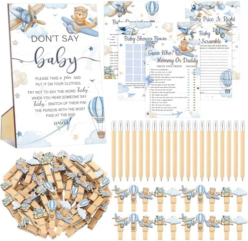 Patelai 321 Pcs Baby Shower Games Supplies, Airplane by Patelai