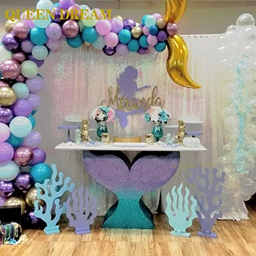 Backdrop Curtains Iridescent Sequin Fabric 3 Pieces 2ftx8ft Glitter Fabric - Image 4
