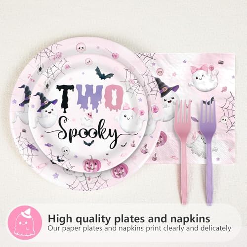 Grencian 96Pcs Halloween Boo I am Two Birthday Party Supplies Serves 24 - Image 2