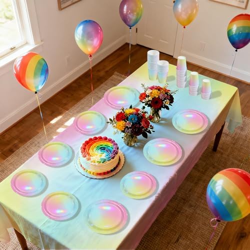170pcs Pastel Rainbow Birthday Party Decorations Glitter Unicorn Serves 24 - Image 5