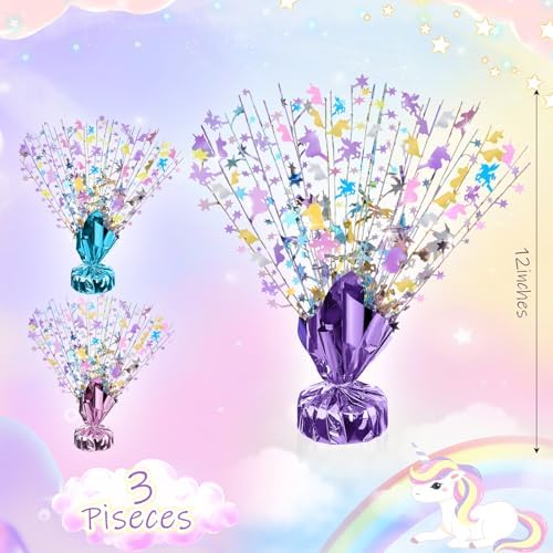 3 Pcs Unicorn Table Decorations Rainbow Table Centerpieces - Image 2