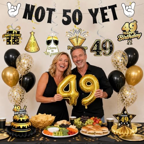 49 Birthday Decorations for Women Men Not 50 yet Kit Balloons 33PCS - Image 5