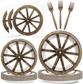 96Pcs Western Cowboy Party Paper Plates and Napkins for Western Party Supplies Wooden Wagon Wheels Themed Paper Dessert Plates Tableware Set for Kids Boys 24 Guests Birthday Party Decoration by CHUNNIN