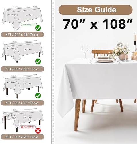 Fitable 6 Pack Rust Tablecloths 70x108 Inch for 6 Foot Rectangle Tables - Image 2