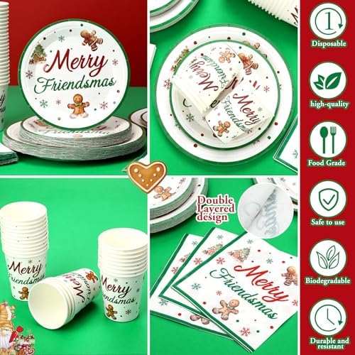 168 Merry Friendsmas Party Supplies Gingerbread Party Decoration - Image 3