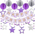 meowtastic Birthday Decorations Happy Birthday Banner with Honeycomb Balls by meowtastic%C2%AE%E2%80%94Idealforyourparty