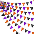 Black Orange Purple Halloween Party Decorations Metallic Fabric Triangle Pennant Banner Flag Bunting Garland for Birthday Baby Shower Bachelorette Trick or Treat Halloween Holiday Party Supplies by pinkblume