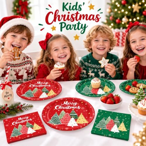 60pcs Christmas Disposable Paper Plates and Napkins Set - Image 7