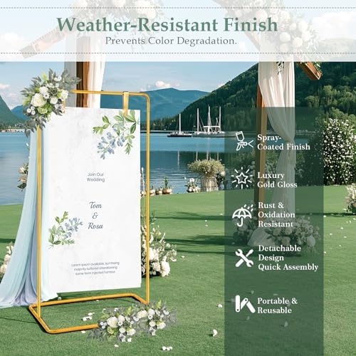 WellSign 68”x31”x 20” Wedding Welcome Sign Holder,Easel Stand Personalized - Image 2