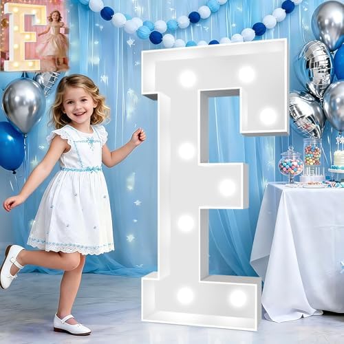 Pooqla 3 FT Marquee Letters, Light Up Letter F, Cool White and Warm White by Pooqla