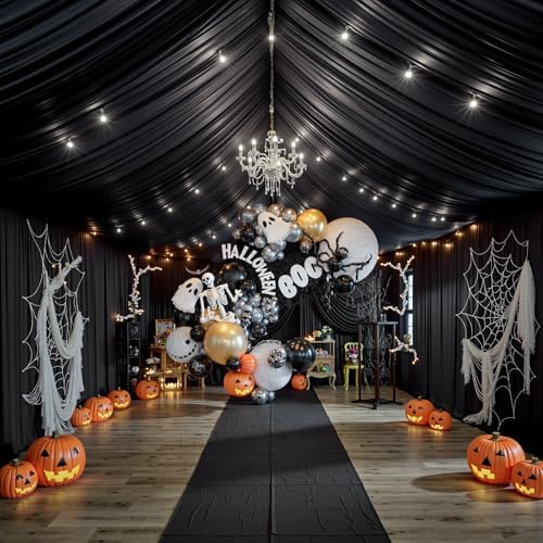20ftx40ft Black Ceiling Curtain for Halloween Parties - Image 2