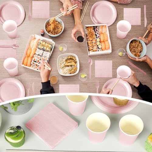 Dandat 350 Pcs Bridal Shower Decorations Baby Shower Party Supplies, Pink - Image 5