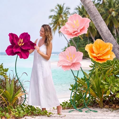 4 Pack 5 ft Giant Artificial Hibiscus Flowers Big Paper Flowers - Image 6