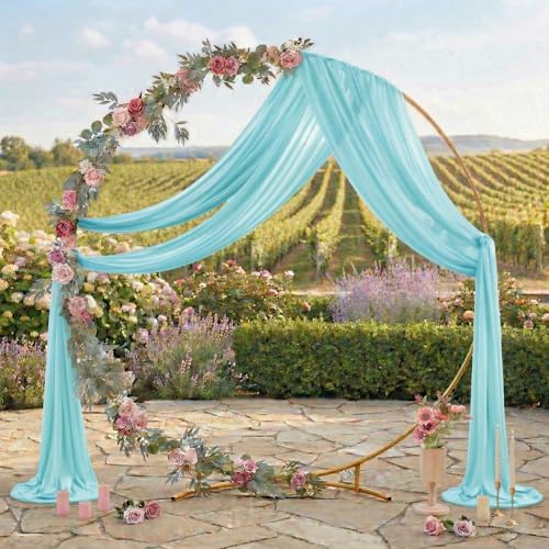 Pack of 1 Wedding Arch Drape Panel Fabric 30" x 30ft - Teal - Image 3