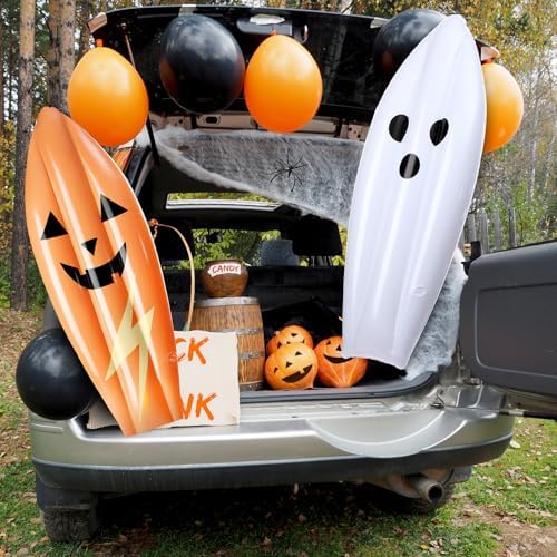 JellyArch 4 Pcs Halloween Inflatable Pool Floats 36 Inch Ghost Surfboard - Image 5