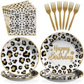 Grencian 96 Pcs Cheetah Print Birthday Party Decorations, Serves 24 by Grencian