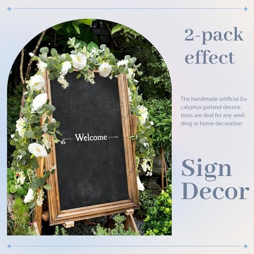 Der Rose 2Pcs 6.5FT Wedding Decor Artificial Flower Eucalyptus Garland - Image 3