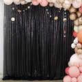 ShinyBeauty Sequin Drapes - Black 7FTx7FT Glitter Backdrop Fabric - 96Inches Long - Photography & Graduation Backdrop by ShinyBeauty