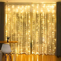 Dazzle Bright Curtain String Lights, 300 LED 9.8ft x9.8ft Warm White Fairy Lights with 8 Lighting Modes, Waterproof Lights for Bedroom Christmas Party Wedding Home Garden Wall Decor by DazzleBright