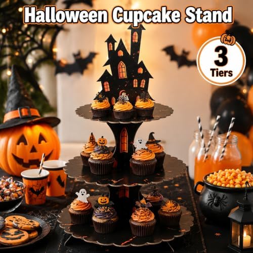 Halloween Decorations - 3 Tier Cupcake Stand for Halloween Party Decor - Image 2