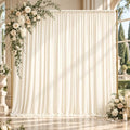 10x10FT Ivory Backdrop Curtains for Parties Wrinkle Free Drapes by EMHOLDBU