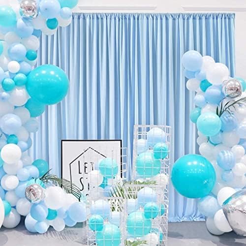 AK TRADING CO. 10 feet x 10 feet Polyester Backdrop Drapes Curtains Panels with Rod Pockets - Wedding Ceremony Party Home Window Decorations - Light Blue (DRAPE-5X10-LTBLUE) - Image 5