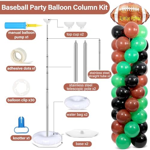 2 Sets Football Balloon Column Stand Kit Adjustable Football Balloon Decor - Image 2
