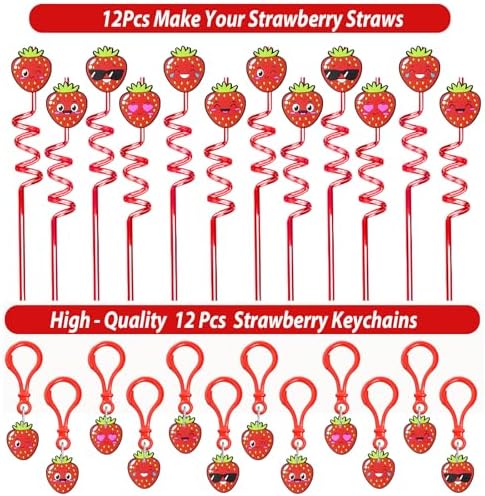PLOUGVI 208PCS Strawberry Party Favors, Berry First Birthday Decor, Theme Decorations for Party Goodie Bag Stuffer Pinata Filler Gifts - Image 5