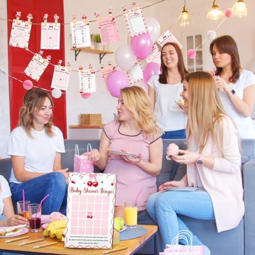 Patelai 321 Pcs Baby Shower Games Supplies, Cherry - Image 6