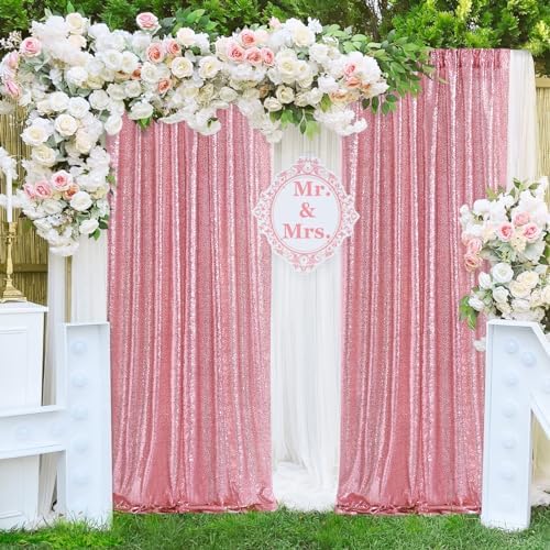Blush Pink Sequin Backdrop 6 Panels 2ftx8ft Glitter Backdrop Curtains Birthday Party Decoration Photography Backgrounds Fabric Backdrop - Image 5