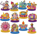 Wesiti 12 Pcs Diwali Table Decorations for Home, Wooden Diwali Centerpiece by Unteilti