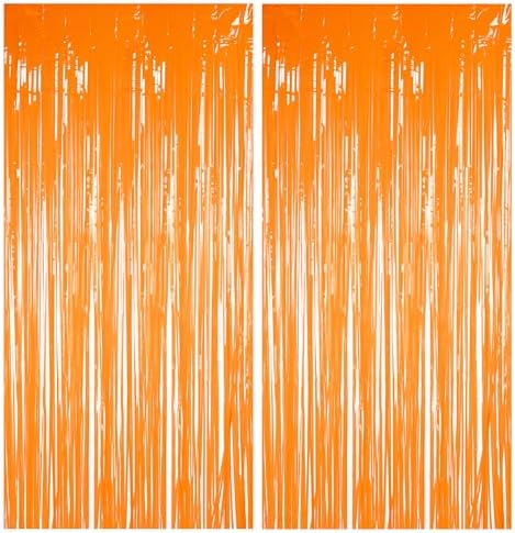 BRAVESHINE Orange Streamers Party Backdrop | Halloween Decorations | 2 Pack by BRAVESHINE