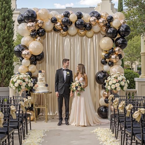 10x10ft Thick Champagne Glitter Backdrop Curtain Panels for Parties, Wrinkle Free Sequin Sparking Photo Backdrop Drapes, 2 Panels 5x10ft Shimmer Back Drop Cloth for Wedding Birthday Photography - Image 4