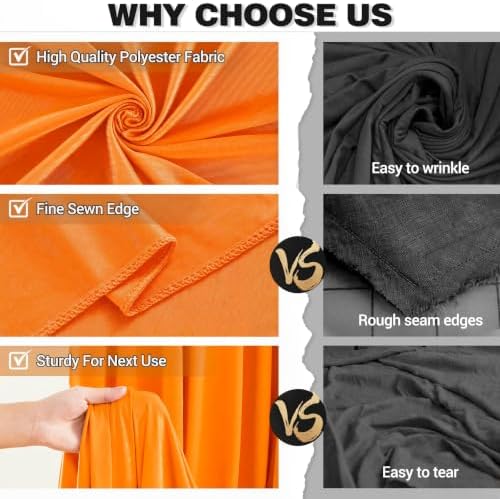 30x10ft Orange Backdrop Curtain Panels for Parties - Wrinkle Free Polyester Photo Curtain Backdrop Wedding Back Drop Fabric Drapes for Party Decorations Background for Photography - Image 5