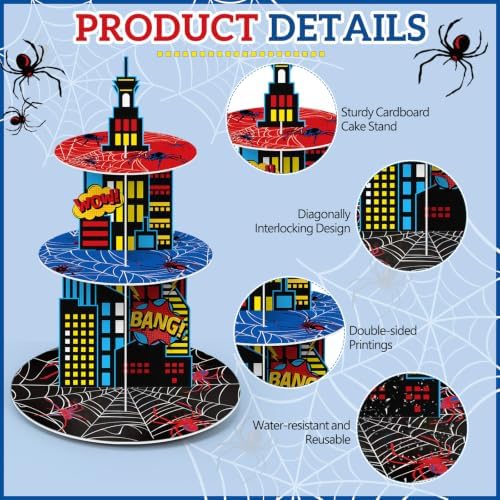 2Pcs 3 Tier Spider Cupcake Stand Decoration Spider Cupcake Tower - Image 3
