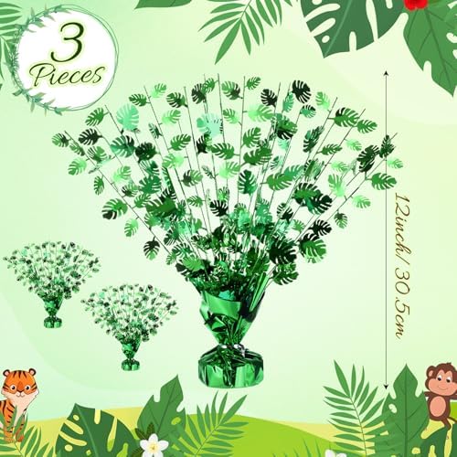 3 Pcs Hawaiian Luau Party Decors Palm Leaves Table Centerpieces - Image 2