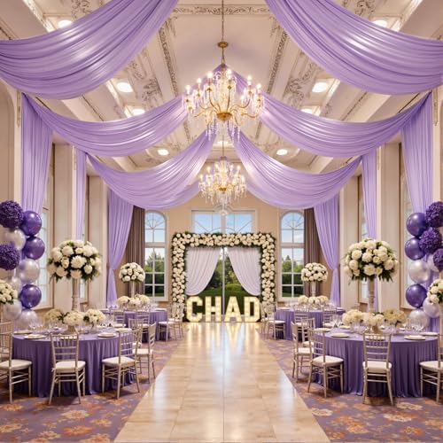20ftx40ft Taro Purple Ceiling Curtain for Wedding Parties by PartyVillage