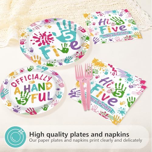 96Pcs Officially a Handful 5th Birthday Party Supplies Serves 24 - Image 6