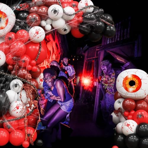 Red and Black Halloween Balloon Garland Arch Kit, Scary Birthday Decoration - Image 6