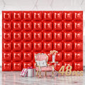 NISOCY 48PCS Metallic Red Square Foil Balloons Wall Backdrop by NISOCY